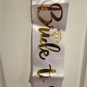 Bride to Be Sash with Gold Lettering
